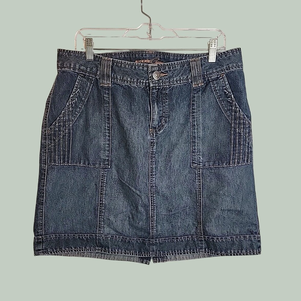 Riders Copper Denim Skirt Casual Y2K Minimalist Classic Pockets Blue Size 15/16